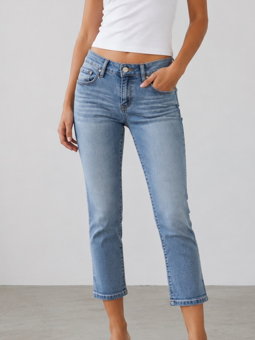 Kensie Light Blue Skinny Crop Jean